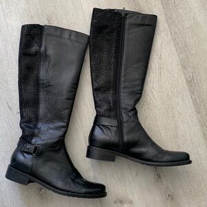 Sesto Meucci leather Tall Knee High Riding Boots Italy black size 9M